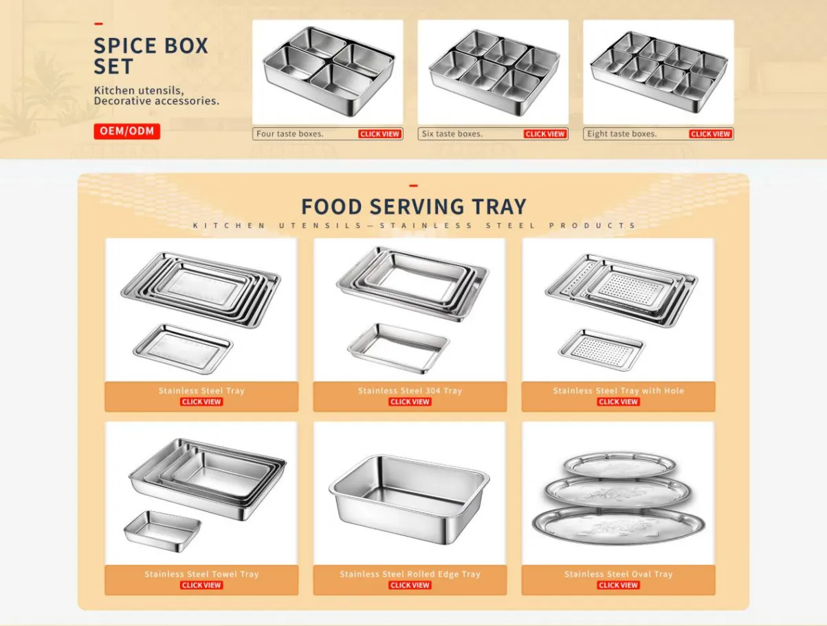 stainless steel trays manufacturer